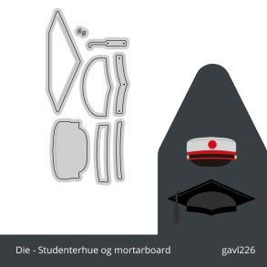 Gavlhusets Design - Die - Studenterhue og mortarboard
