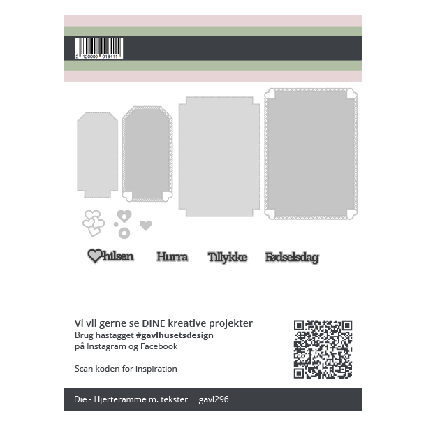 Gavlhusets Design - Die - Hjerteramme med tekster