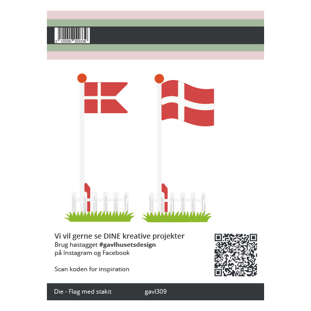 Gavlhusets Design - Die - Flag med stakit