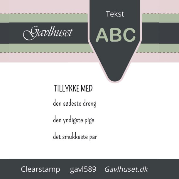 Gavlhusets Design - Stempel - Tillykke med...