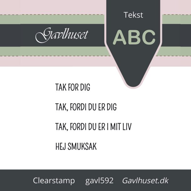 Gavlhusets Design - Stempel - Tak for dig