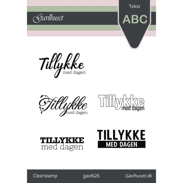 Gavlhusets Design - Stempel - Tillykke med dagen