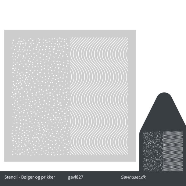 Gavlhusets Design - Stencil - Blger og prikker