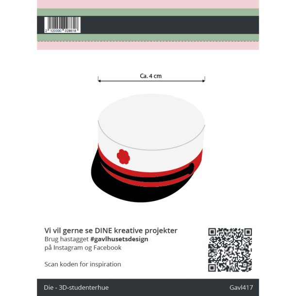 Gavlhusets Design - Die - 3D-studenterhue