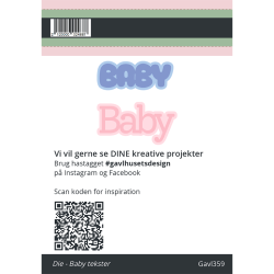 Gavlhusets Design - Die - Baby tekst