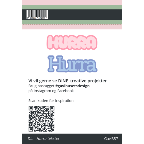 Gavlhusets Design - Die - Hurra tekst