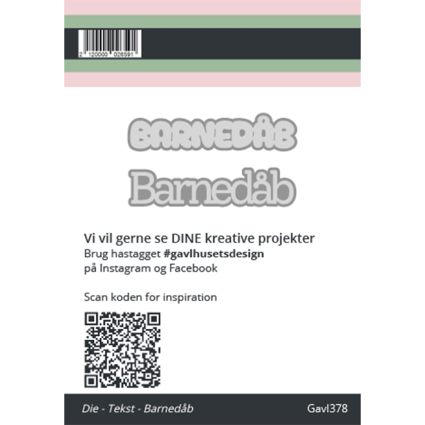 Gavlhusets Design - Die - Tekst - Barned�b
