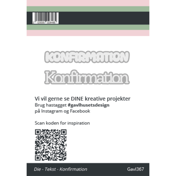 Gavlhusets Design - Die - Tekst - Konfirmation