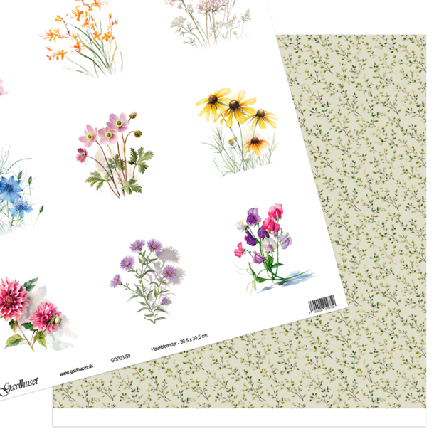 Gavlhusets Design - Papir - Haveblomster