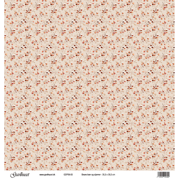 Gavlhusets Design - Papir - Brune br og stjerner