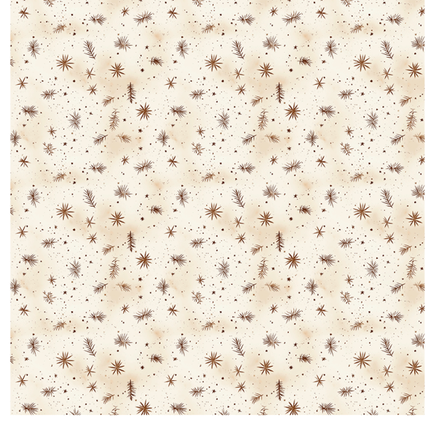 Gavlhusets Design - Papir - Grene og stjerner med grangrene