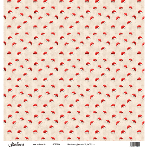 Gavlhusets Design - Papir - Nissehuer og julepynt