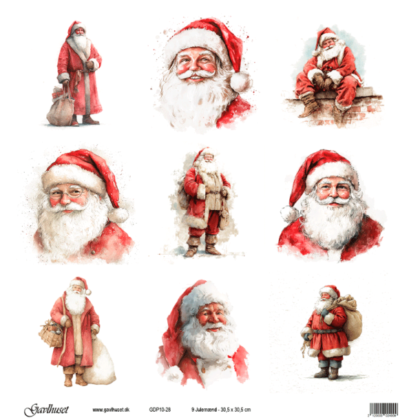 Gavlhusets Design - Papir - 9 Julemnd