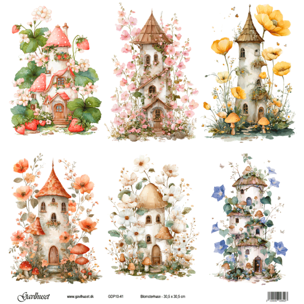 Gavlhusets Design - Papir - Blomsterhuse
