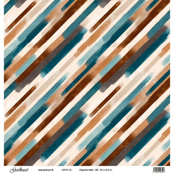 Gavlhusets Design - Papir - Diagonale striber - Bl�