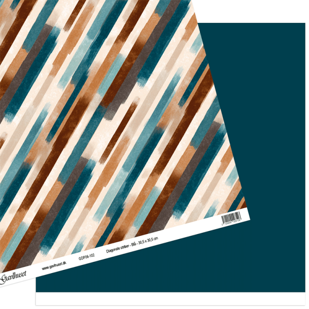 Gavlhusets Design - Papir - Diagonale striber - Bl�