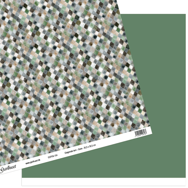 Gavlhusets Design - Papir - Diagonale tern - Gr�n