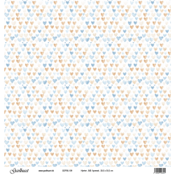 Gavlhusets Design - Papir - Hjerter - Bl� / lyser�d