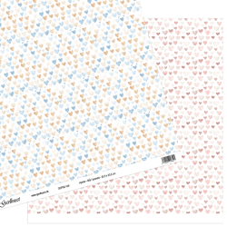 Gavlhusets Design - Papir - Hjerter - Bl� / lyser�d