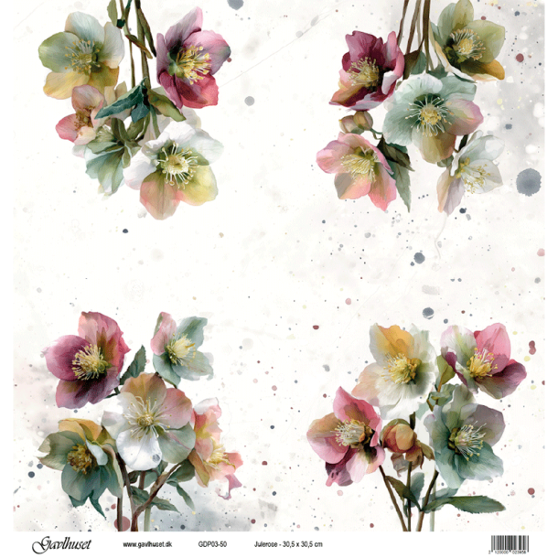 Gavlhusets Design - Papir - Julerose