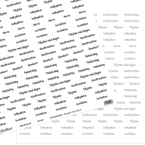 Gavlhusets Design - Papir - Konfirmationstekster - Sort og Gr