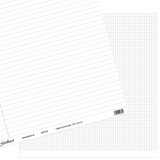Gavlhusets Design - Papir - Linjeret og ternet papir