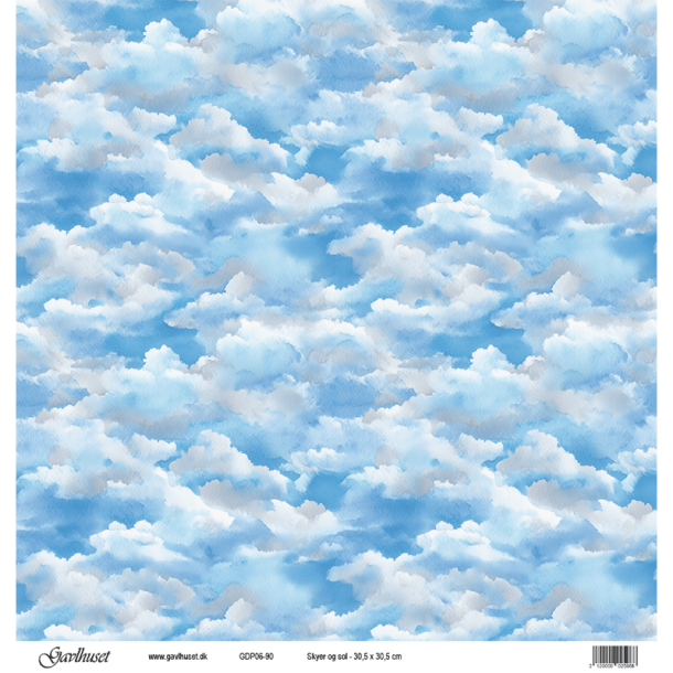 Gavlhusets Design - Papir - Skyer og sol