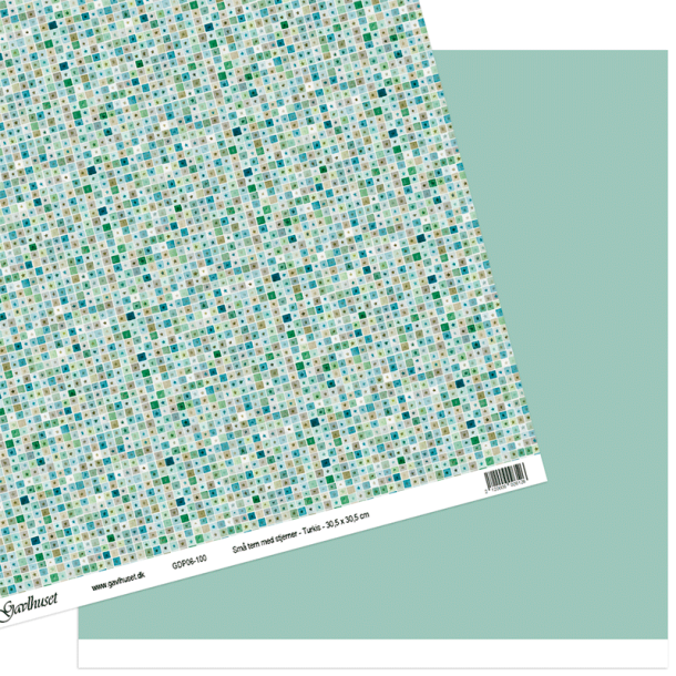 Gavlhusets Design - Papir - Sm� tern med stjerner - Turkis