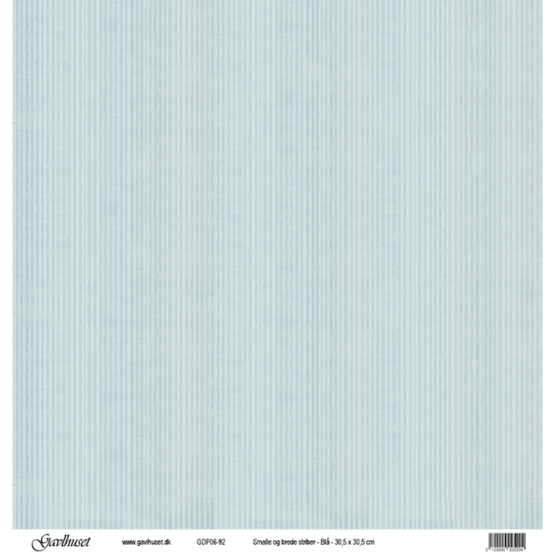 Gavlhusets Design - Papir - Smalle og brede striber - Bl