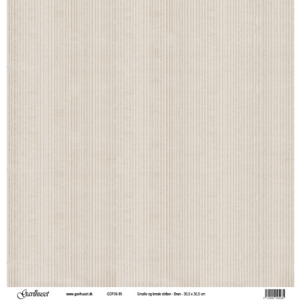 Gavlhusets Design - Papir - Smalle og brede striber - Brun