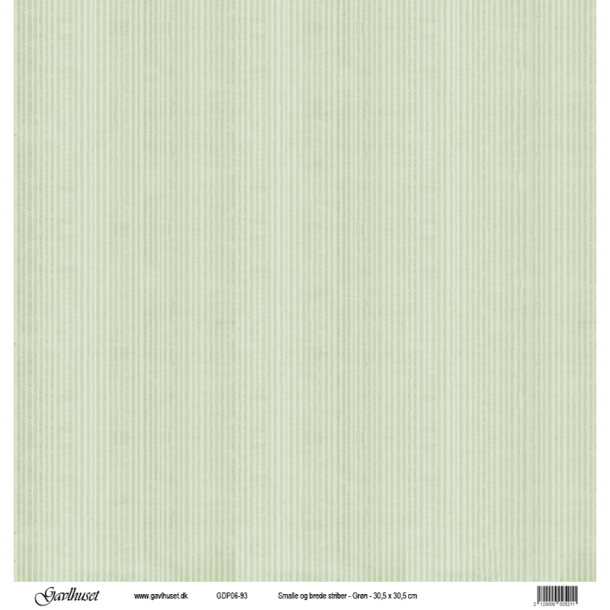 Gavlhusets Design - Papir - Smalle og brede striber - Grn