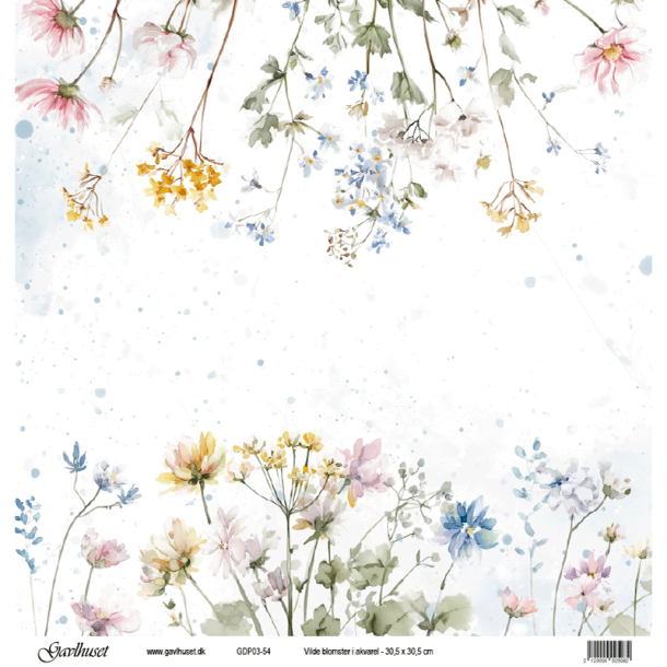 Gavlhusets Design - Papir - Vilde blomster i akvarel