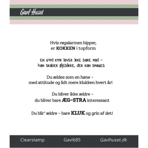 Gavlhusets Design - Stempel -  Kokken