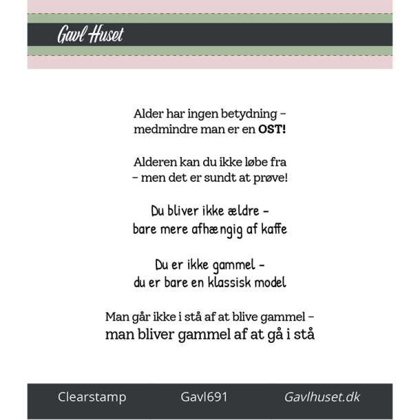 Gavlhusets Design - Stempel - Alder citater