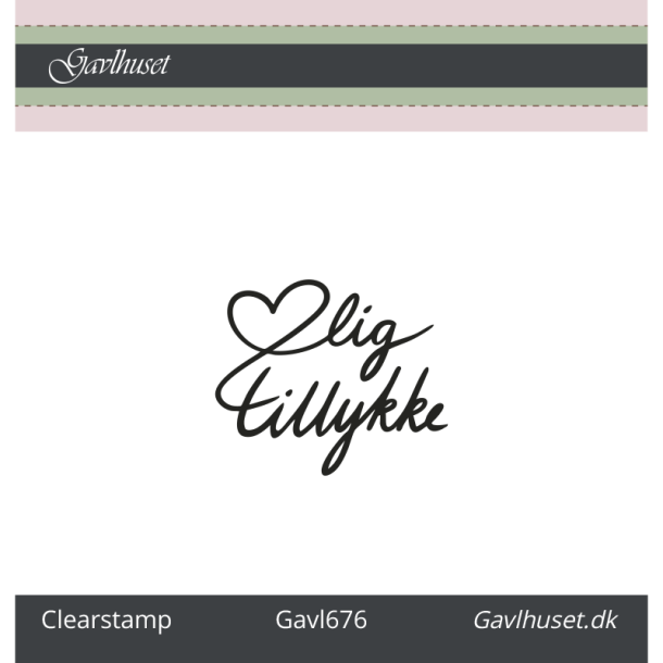 Gavlhusets Design - Stempel - Hjertelig tillykke