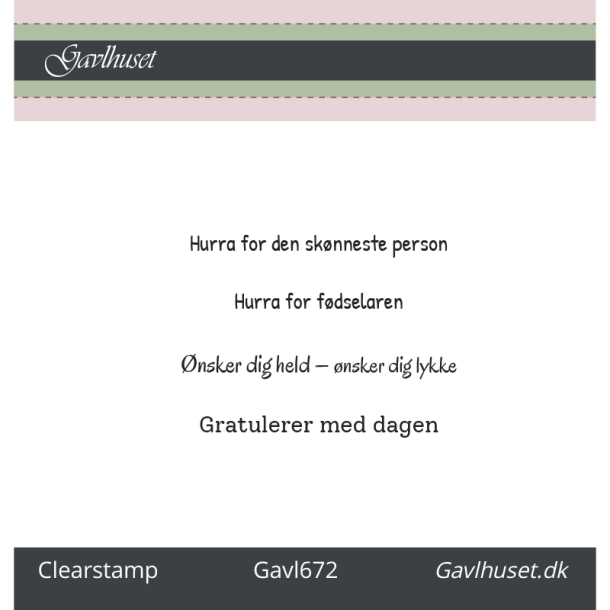 Gavlhusets Design - Stempel - Hurra for den sknneste