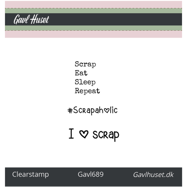 Gavlhusets Design - Stempel - I <3 Scrap
