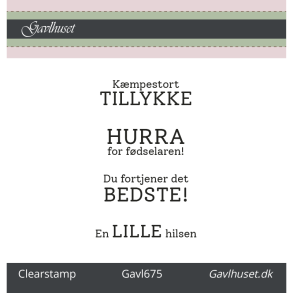 Gavlhusets Design - Stempel - Kmpestort TILLYKKE