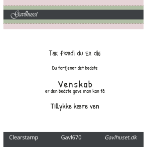 Gavlhusets Design - Stempel - Venskab