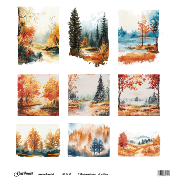 Gavlhusets Design - Papir - 9 Efterrslandskaber