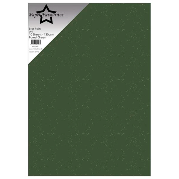 Paper Favourites - Star Rain - 130gr. - A4 - Forrest Green