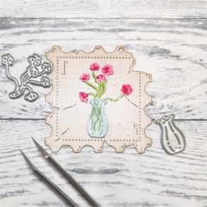 Gummiapan - Die - Buket i vase