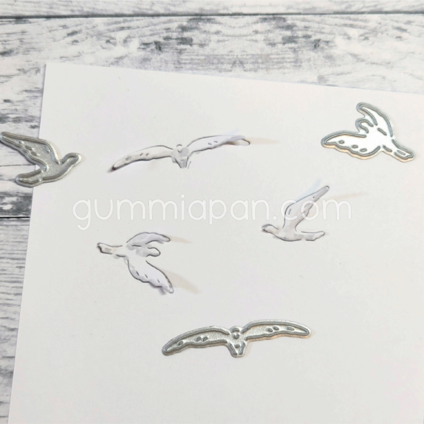 Gummiapan - Die - Fugle, delvist udstansede 