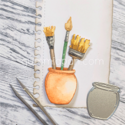 Gummiapan - Die - Lille penselkrukke