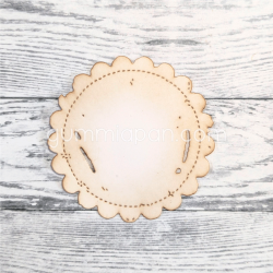 Gummiapan - Die - Slidt cirkel med scallop-kant