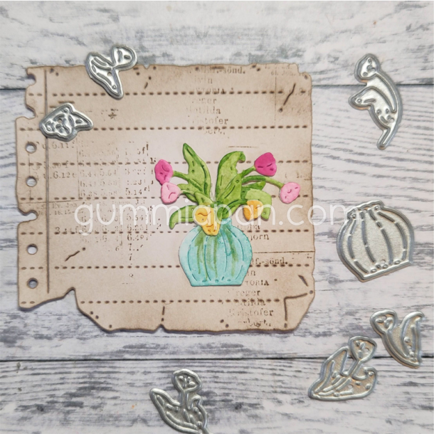 Gummiapan - Die - Sm� tulipaner i vase