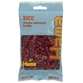 Hamaperler - Midi - 1000 stk - Mrk kirsebr