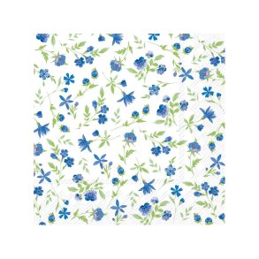 IHR - Frokostservietter - Happy Flowers Blue - 20stk