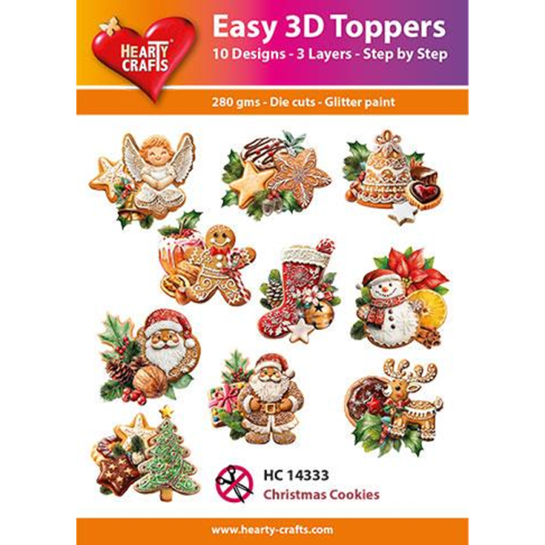 Hearty Crafts - Easy 3D Toppers - Udstansede motiver m. Julesmkager