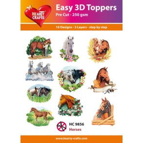 Hearty Crafts - Easy 3D Toppers - Udstansede motiver m. Heste